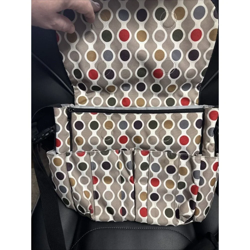 Jonathan Adler Skip Hop Dash Diaper Messenger Bag Polka Dots NEW 14x12x4 GR73